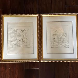 Two framed antique engravings (1843)